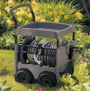 New Suncast 300 Slide Trak Garden Hose Reel Cart  