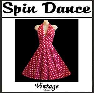 50s Vintage Style Rockabilly Polka Dot Swing Dress New  