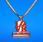   Love Park Gilded Edge Enamel Gold Necklace City of Brotherly Love