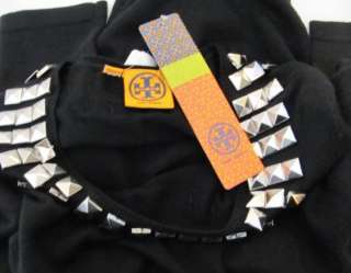 Tory Burch Suplice Pailette Black sweater dress S 4 6 New Small silver 