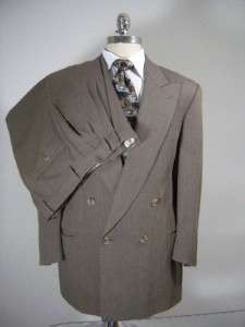 2600 Ermenegildo Zegna Double Breasted Brown Suit 42R 42 R Pants 32 