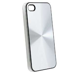 Silver Metal Aluminum Back Cover Finger Ripple Hard Case for iPhone 4 