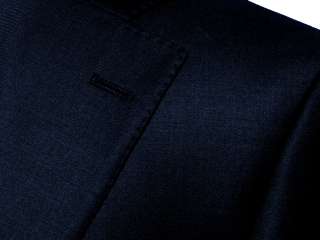 Enzo $1295 Solid Navy 2BT 150s Wool Mens Dress suit  
