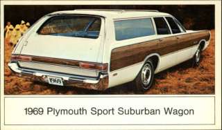 1969 Plymouth Sport Suburban Wagon Old Car Ad Postcard  