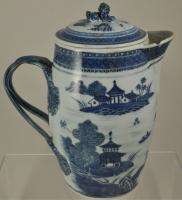 Chinese Export Blue and White Porcelain Nanking Cider Pitcher Jug 18th 