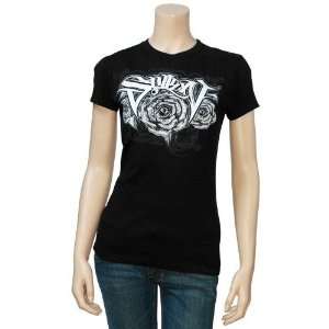  Sullen Ladies Black Rose Graphic T shirt Sports 
