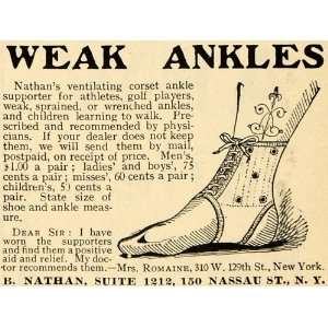  1902 Ad Nathans Ventilating Corset Ankle Supporter 