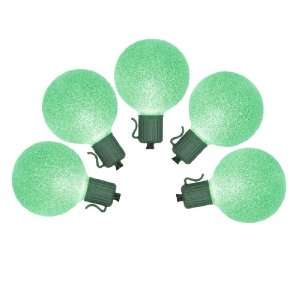  Set of 10 Battery Operated Sugared Green LED G50 Christmas 