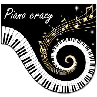 PIANO CRAZY music musical car bumper sticker 4 x 5  