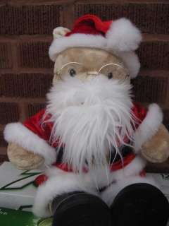 Build a Bear in Santa Suit Hat Boots Glasses Beard  