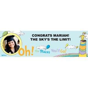 Dr. Seuss Oh the Places Youll Go Graduation Personalized Photo Banner 