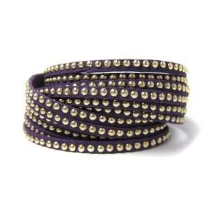  Double Wrap   Purple Suede Bracelet Jewelry