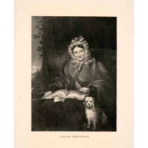  1903 Halftone Print Dorothy Wordsworth Portrait Dog 