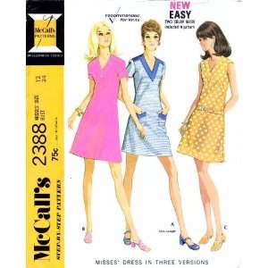  McCalls 2388 Vintage Sewing Pattern Misses Dress Size 12 
