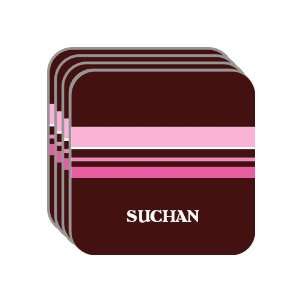 Personal Name Gift   SUCHAN Set of 4 Mini Mousepad Coasters (pink 