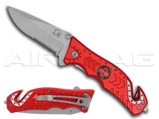   Tactical FIREFIGHTER RESCUE Spring Assisted Knife w Drop Point Blade