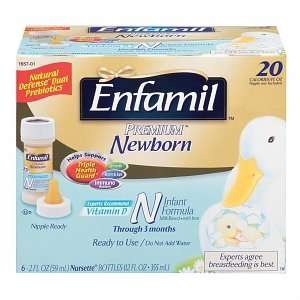 Enfamil Premium Newborn Ready To Feed 20 Calorie, 2 OZ Bottles  48 