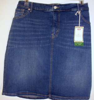 LEVIS WOMENS STRETCH DENIM JEAN SKIRT SZ 24W PERFECTLY SHAPING MSRP $ 