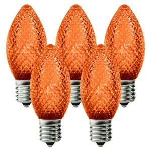 25 Bulbs C9 LED   Amber Orange   Intermediate Base   Christmas Lights 