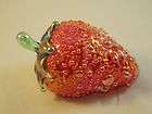 NEO ART GLASS RED STRAWBERRY PAPERWEIGHT BY K.HEATON