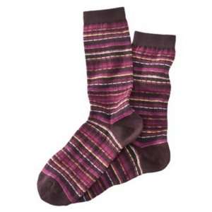   for Target Womens Purple/Brown Stripe Crew Socks (shoe sizes 4 10