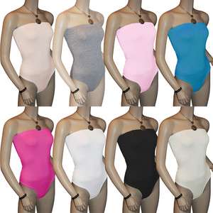 Ladies Strapless Bodysuit Womens Bandeau Tops Sz 8 14  