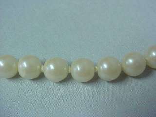 Vintage Single Strand Pearl Necklace Fancy Clasp 23  