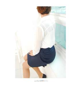   Basic Satin H Line Skirt, Chic, Career Woman, Korea / WITHSTORY  