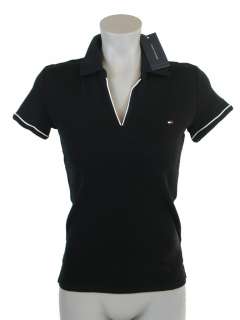   HILFIGER WOMENS REGULAR FIT SOLID COLOR BUTTONLESS POLO SHIRT  