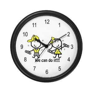  Exercise Yellow   Boy Girl Sports Wall Clock by  