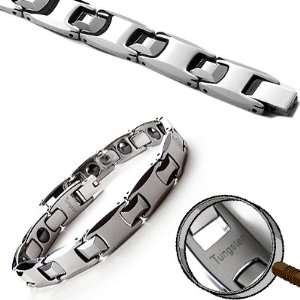   Mens Tungsten Carbide Magnetic Sport Golf Bracelet 8.25 Jewelry