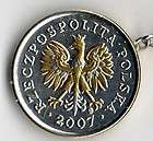 Gold/Silver Coin Tie/Hat Tac, Polish 5 Groszy Eagle