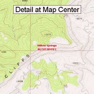  USGS Topographic Quadrangle Map   Willow Springs, Utah 