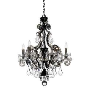   Worldwide Lighting 6736 55CL Cappela 6 Light Pendant in Wet Black