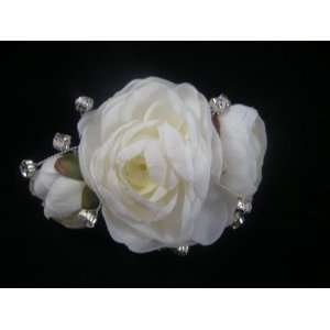  White Camellia Hair Flower Clip Beauty