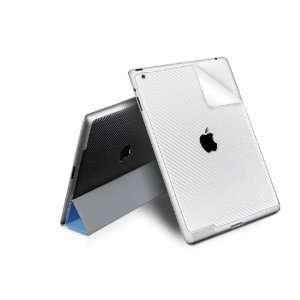FreeWalk iPad 2 White Carbon Fiber Film Shield Back Skin (Smart Cover 