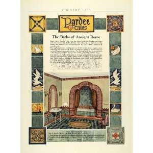  1929 Ad C. Pardee Decorative Ancient Rome Bathroom Floor 
