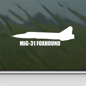MiG 31 FOXHOUND White Sticker Military Soldier Laptop Vinyl White 
