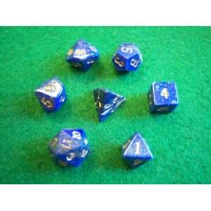  Stone Dice Lapis 12mm Set and Bag Toys & Games