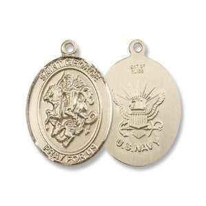   George 14KT Medal Military US Navy Patron Saint of Soldiers Jewelry