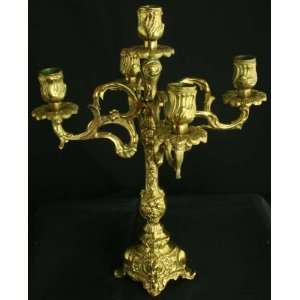  Vintage French 4 Arm Rococo Candelabra Candlestick