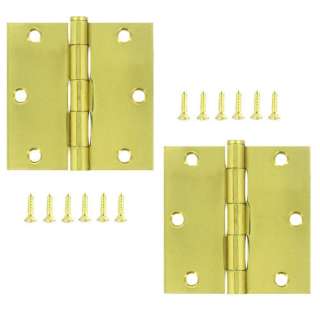Stanley 3 1/2 Inch Bright Brass Door Hinges Fixed Pin 033923834650 