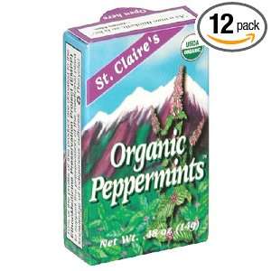 St. Claires Organics, Peppermints, 0.48 Ounce Boxes (Pack of 12 
