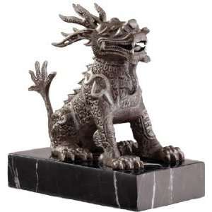 Xoticbrands 8 Cast Iron Small Asian Chinese Foo Dog Desktop Sculpture 