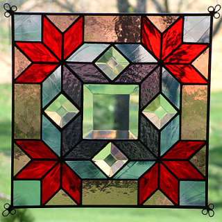 NEW 9 Stained Glass Quilt Pattern Panel Suncatcher 918  