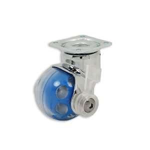  Ball Wheel Caster with Swivel Plate, with Brake, Teal 