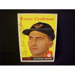 Foster Castleman Baltimore Orioles #416 1958 Topps Autographed 