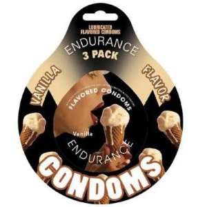  Bundle Endurance Flavored 3Pk Condoms Vanilla and 2 pack 
