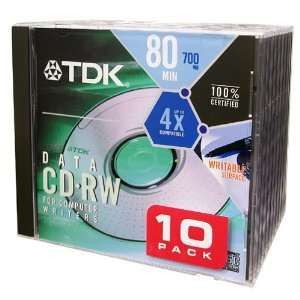  TDK 700MB 4x CD RW (10 Pack) Electronics