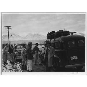Relocation departure,Manzanar Relocation Center / photograph by Ansel 